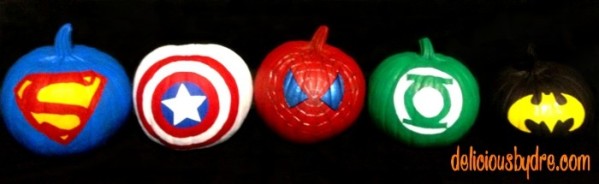 superhero painted pumpkins delicious by dre