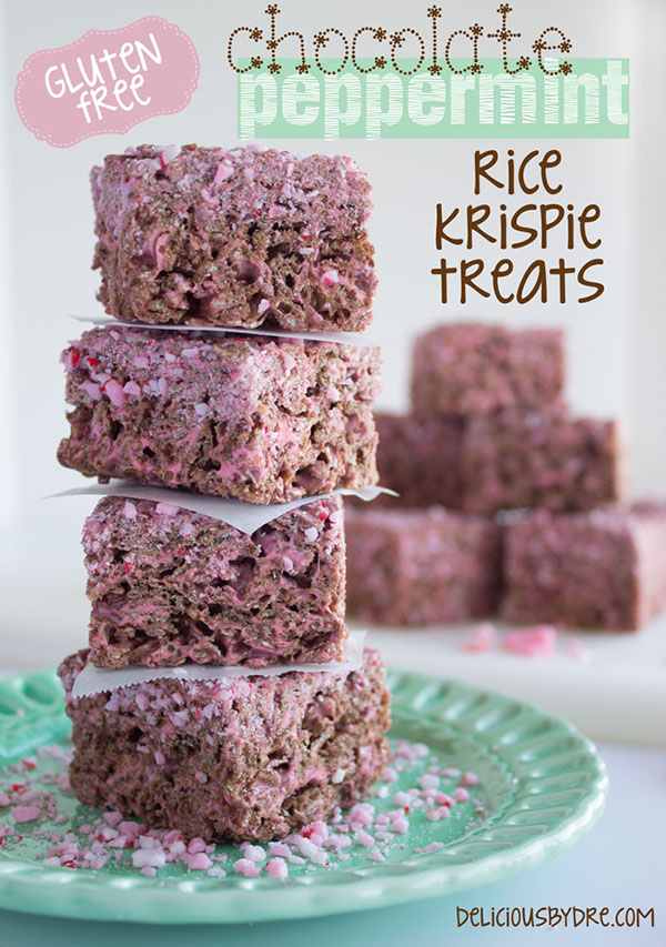 gluten free chocolate peppermint rice krispie treats