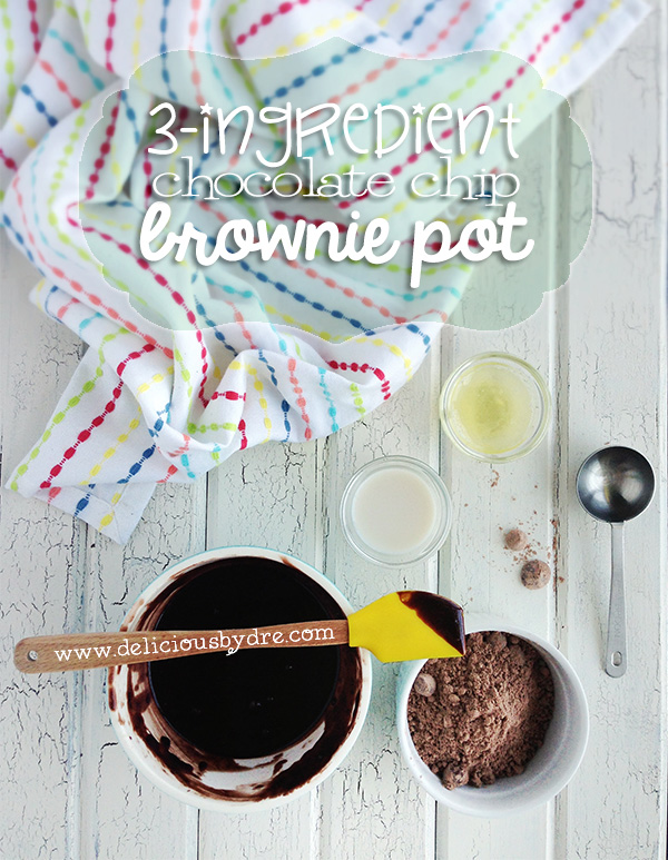 3 ingredient chocolate brownie pot