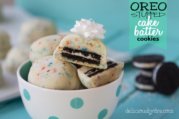 oreo stuffed cake-batter cookies