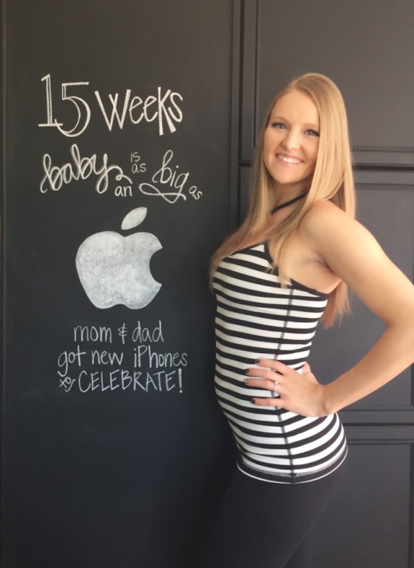 week 15 pregnancy chalkboard tracker