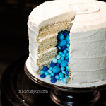gluten free vanilla layer cake (gender reveal!)