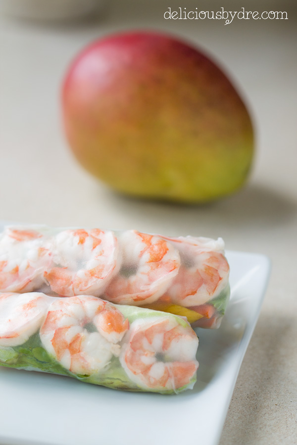 mango shrimp summer rolls