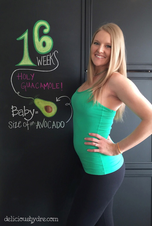 week 16 pregnancy chalkboard tracker