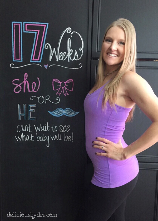 week 17 pregnancy chalkboard