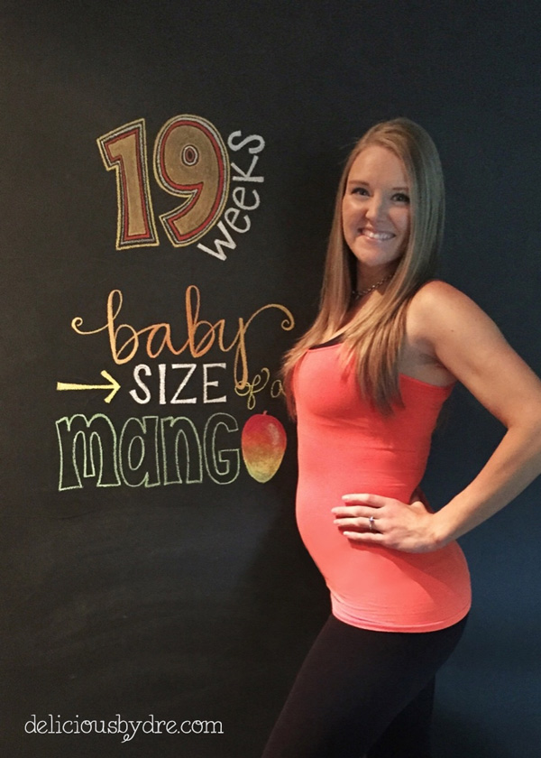 19 week pregnancy chalkboard tracker; mango