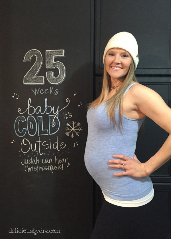 week 25 pregnancy chalkboard tracker