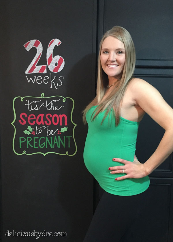 week 26 pregnancy chalkboard tracker
