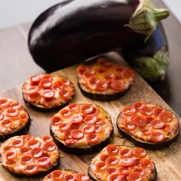 mini eggplant pizzas