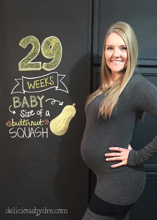 week 29 pregnancy chalkboard tracker