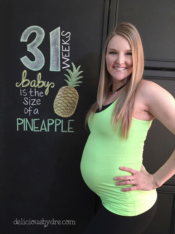 week 31 pregnancy chalkboard tracker