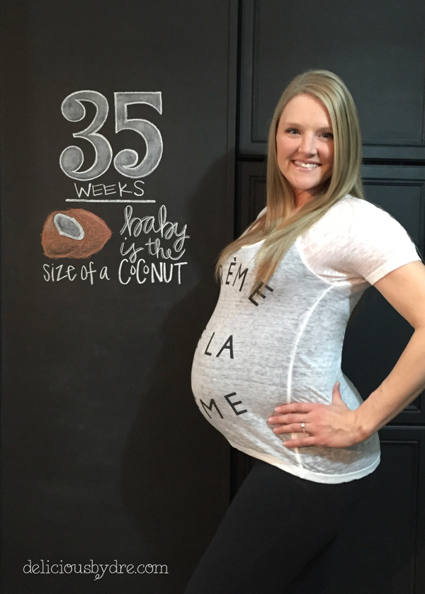 week 35 pregnancy chalkboard tracker