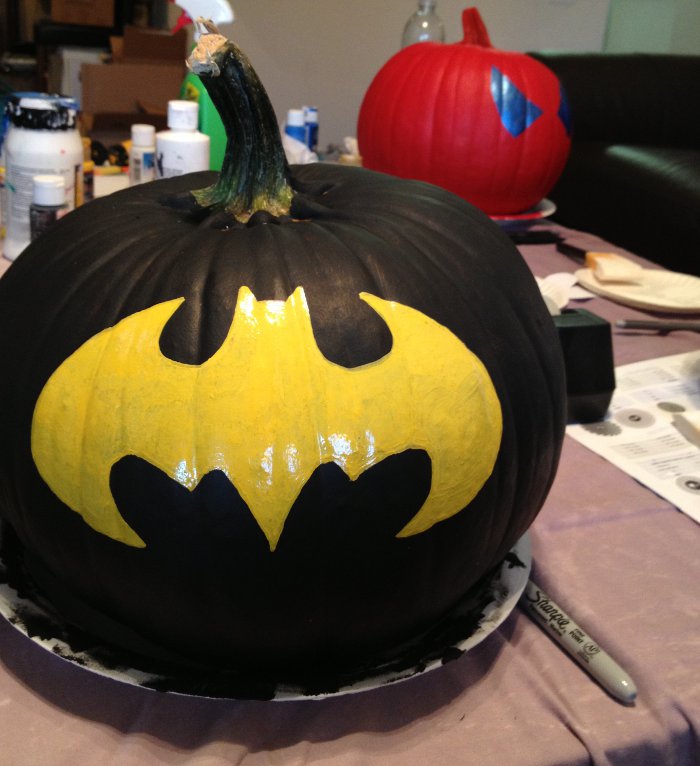 superhero painted pumpkins | delicious by dre